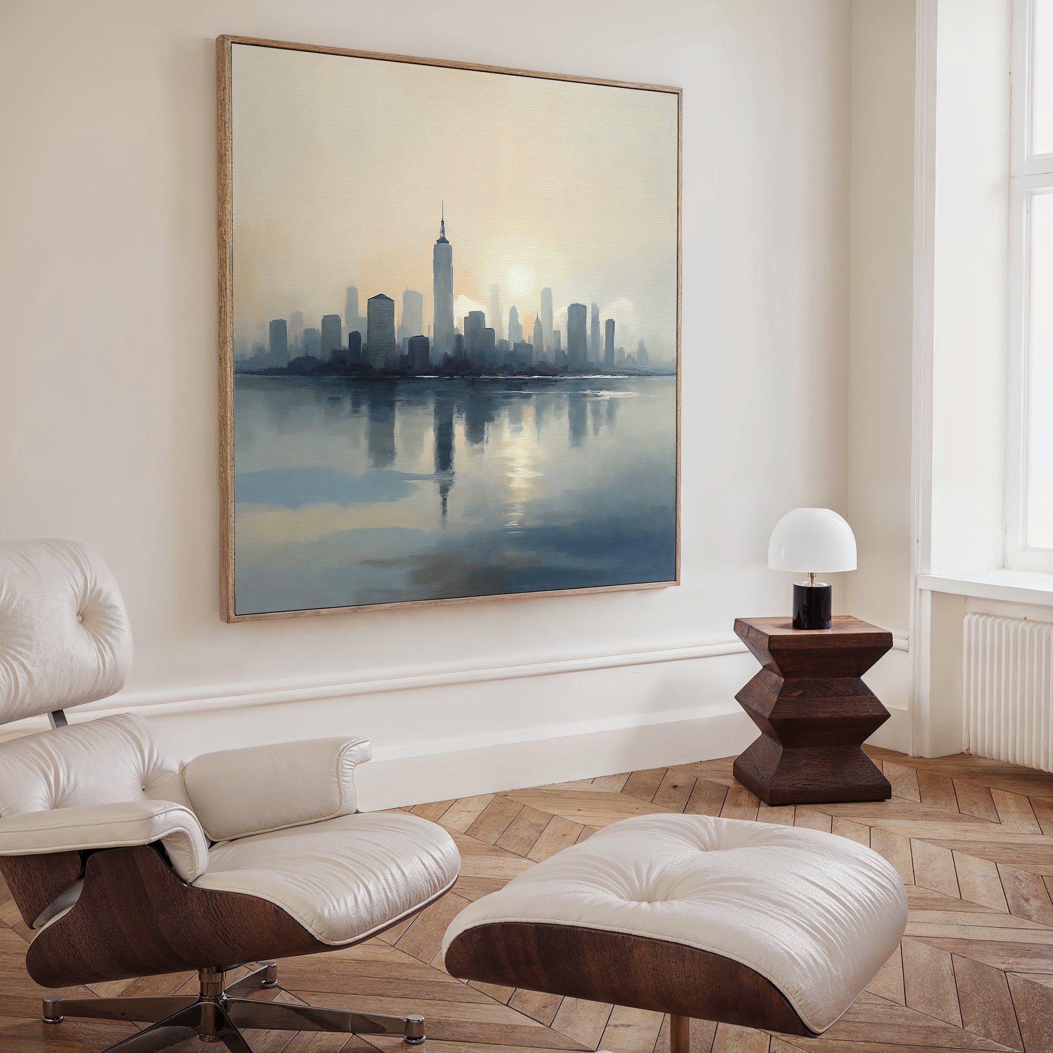 Skyline Hush at First Light – blue landscape canvas wall art print by Aspire Prints