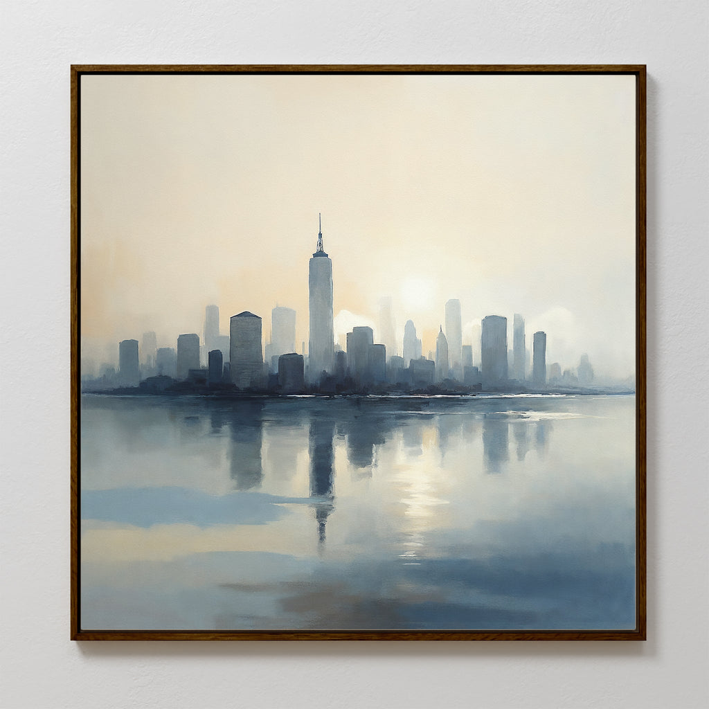 Skyline Hush at First Light – blue landscape canvas wall art print by Aspire Prints