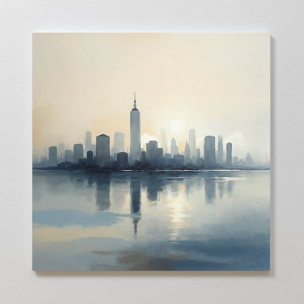 Skyline Hush at First Light – blue landscape canvas wall art print by Aspire Prints