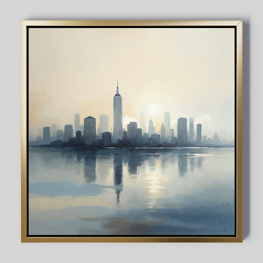 Skyline Hush at First Light – blue landscape canvas wall art print by Aspire Prints