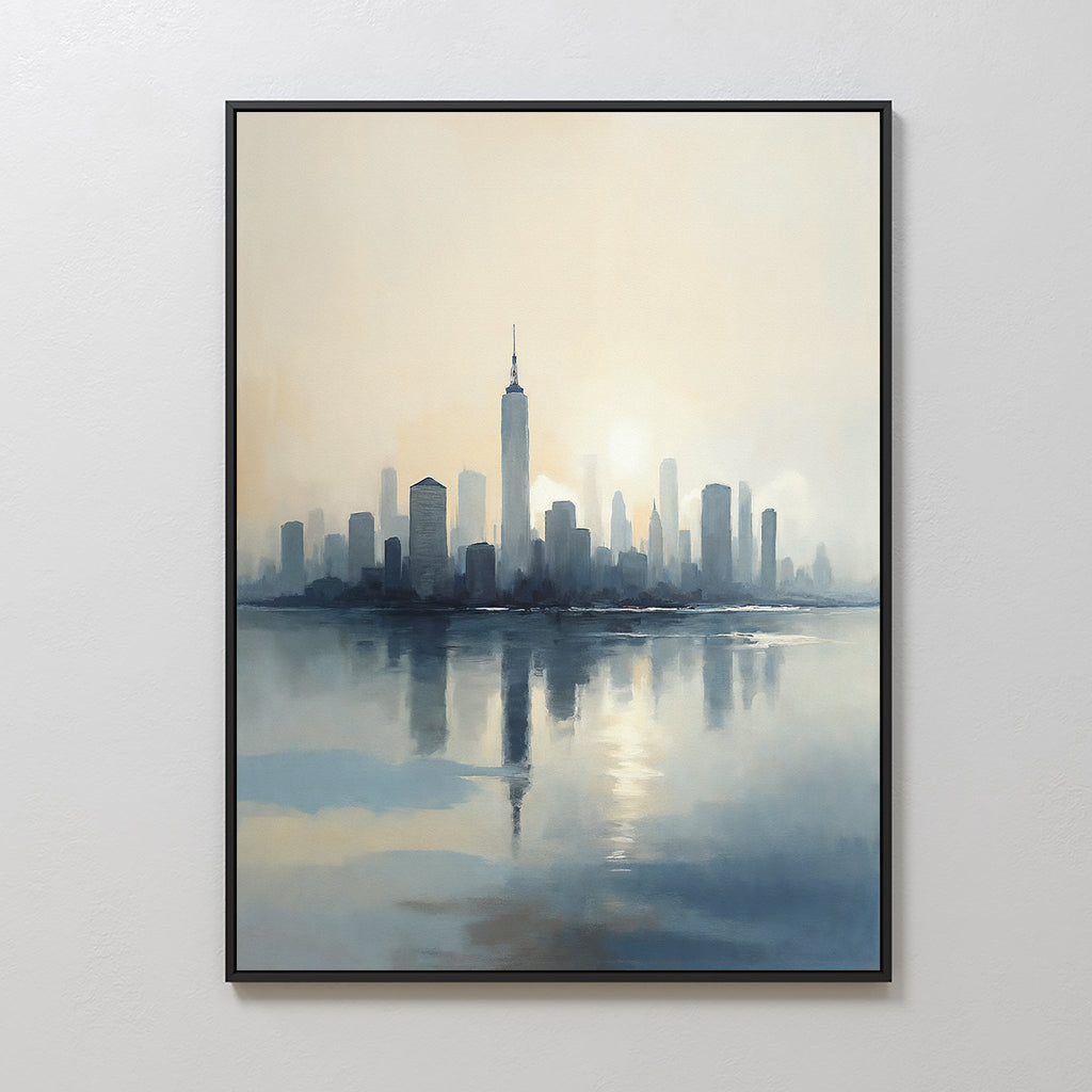 Skyline Hush at First Light Canvas Print – blue landscape canvas wall art print by Aspire Prints