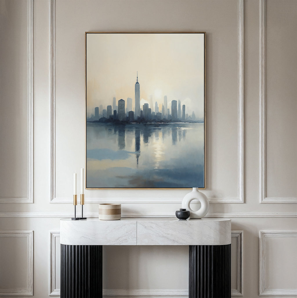 Skyline Hush at First Light Canvas Print – blue landscape canvas wall art print by Aspire Prints