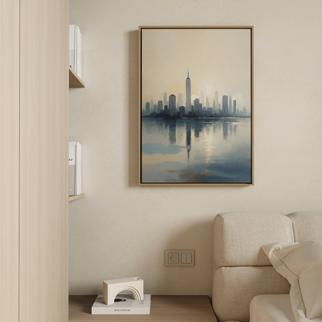 Skyline Hush at First Light Canvas Print – blue landscape canvas wall art print by Aspire Prints
