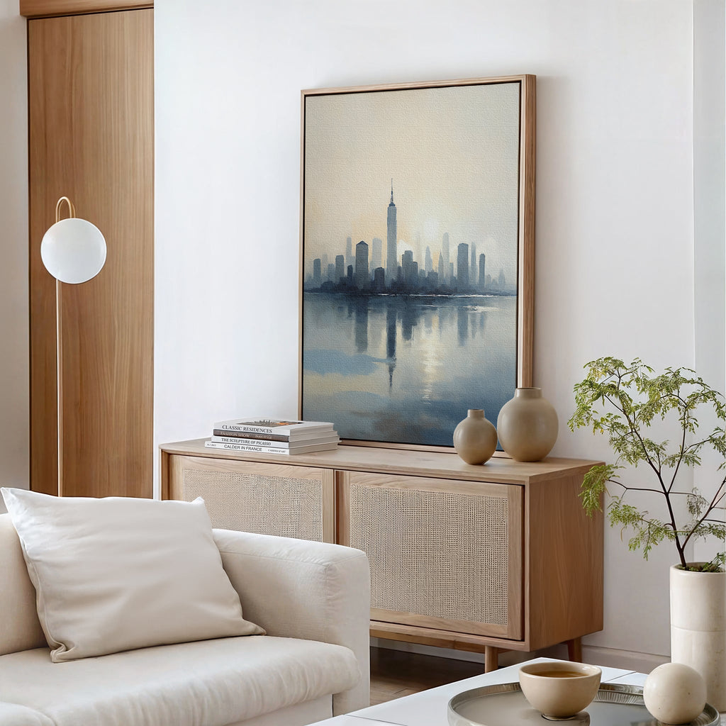 Skyline Hush at First Light Canvas Print – blue landscape canvas wall art print by Aspire Prints