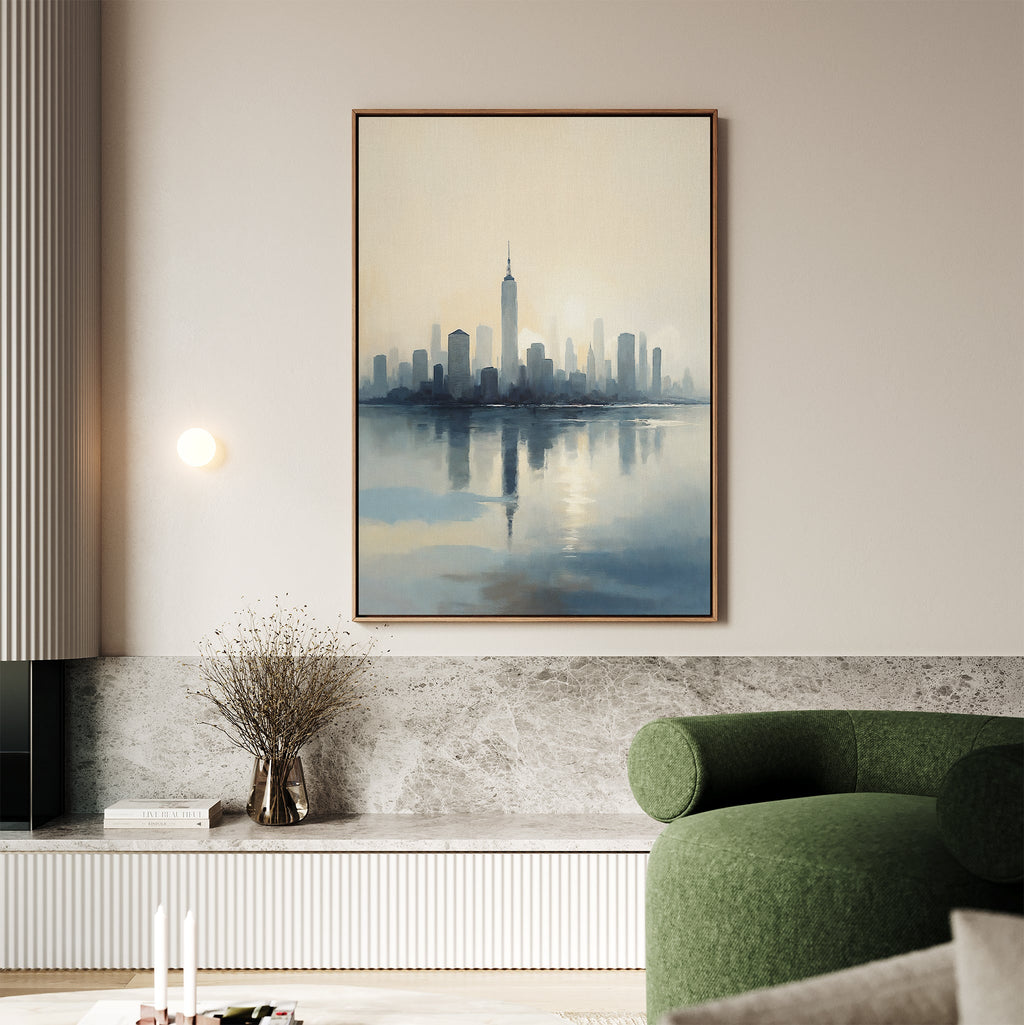 Skyline Hush at First Light Canvas Print – blue landscape canvas wall art print by Aspire Prints