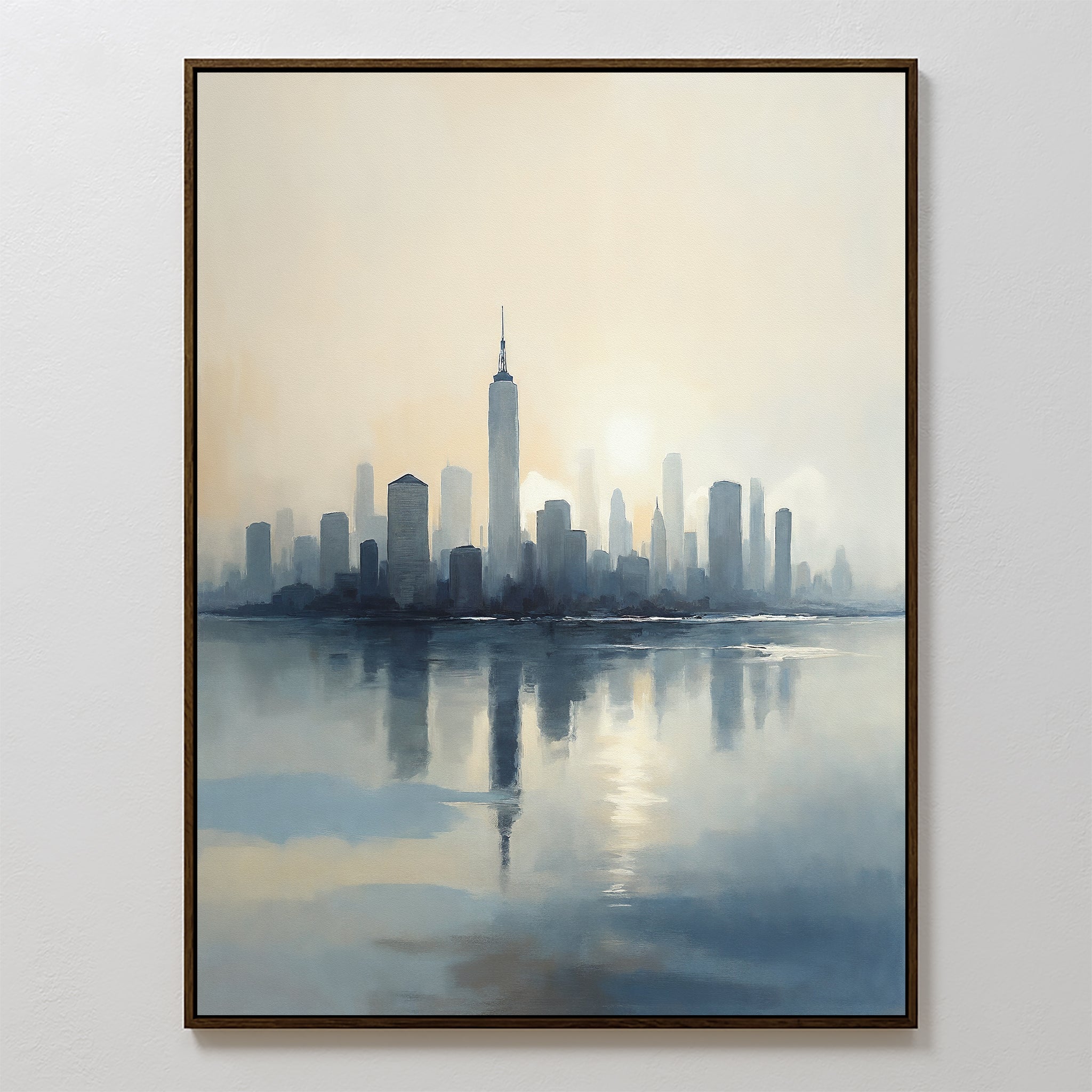 Skyline Hush at First Light Canvas Print – blue landscape canvas wall art print by Aspire Prints