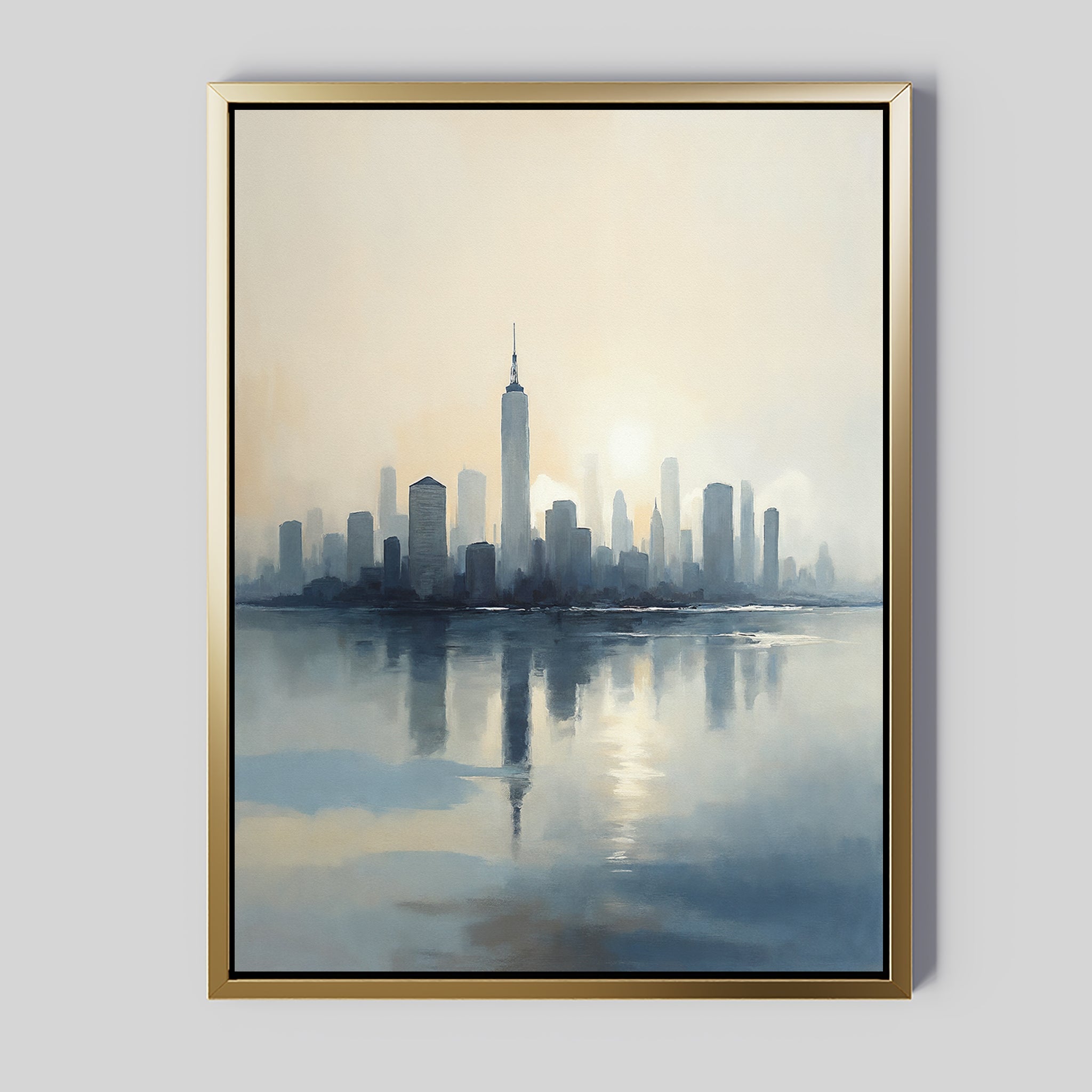 Skyline Hush at First Light Canvas Print – blue landscape canvas wall art print by Aspire Prints