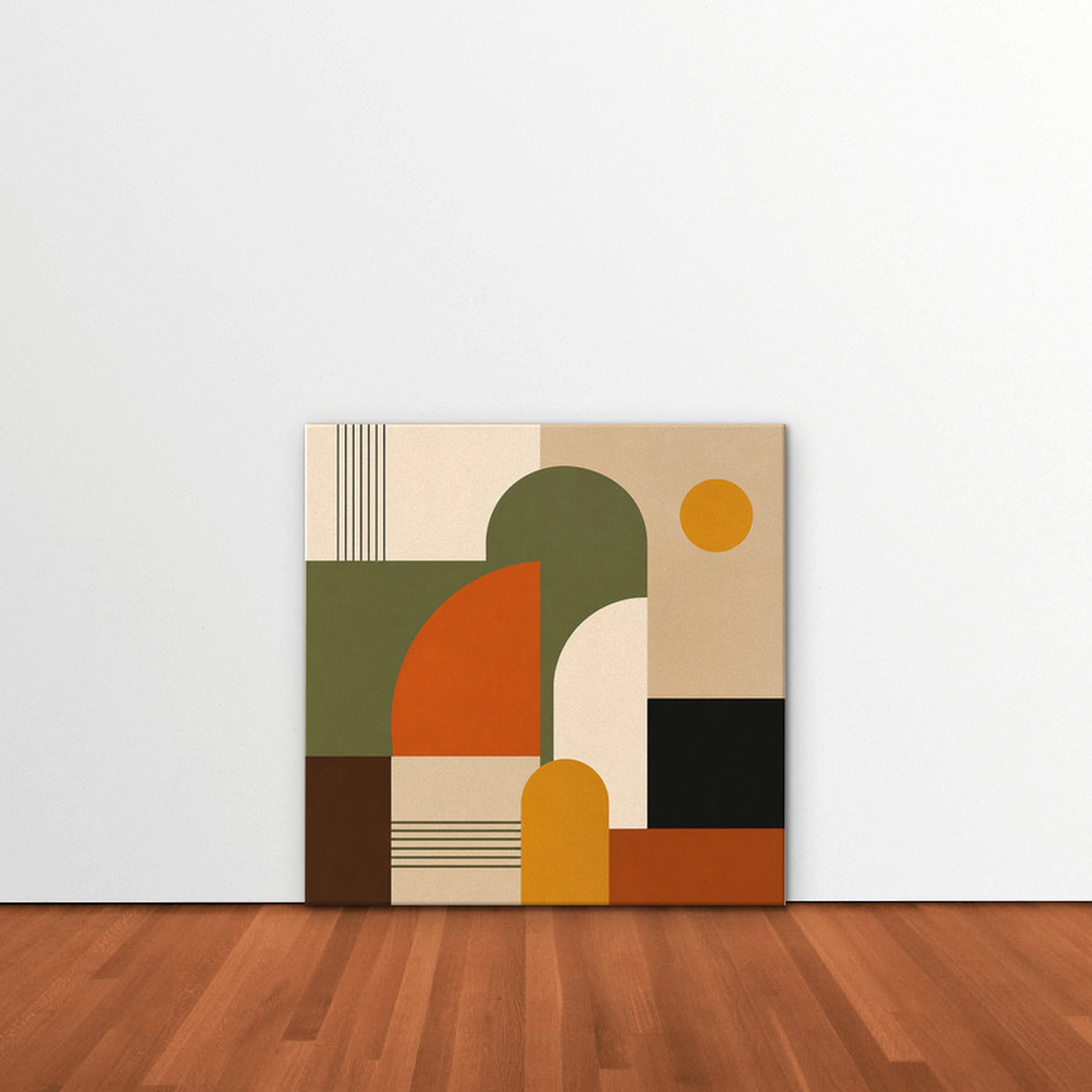 Mid-Century Arches Canvas Art - Square – Stretched Canvas Only in room setting