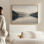 Whispering Reflections – neutral-toned landscape canvas wall art print by Aspire Prints