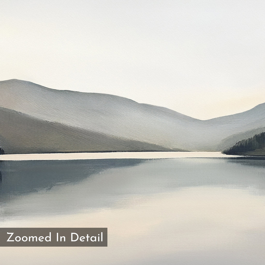 Whispering Reflections – neutral-toned landscape canvas wall art print by Aspire Prints