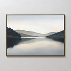 Whispering Reflections – neutral-toned landscape canvas wall art print by Aspire Prints