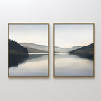 Mirror Valley Reverie – Set of 2 Canvas Prints set of 2 – neutral-toned landscape canvas wall art by Aspire Prints