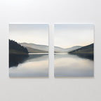 Mirror Valley Reverie – Set of 2 Canvas Prints set of 2 – neutral-toned landscape canvas wall art by Aspire Prints