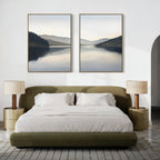 Mirror Valley Reverie – Set of 2 Canvas Prints set of 2 – neutral-toned landscape canvas wall art by Aspire Prints