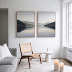Mirror Valley Reverie – Set of 2 Canvas Prints set of 2 – neutral-toned landscape canvas wall art by Aspire Prints