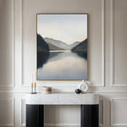 Whispering Reflections – neutral-toned landscape canvas wall art print by Aspire Prints