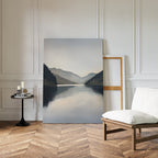 Whispering Reflections – neutral-toned landscape canvas wall art print by Aspire Prints