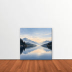 Misty Lake Dawn Canvas Art - Square – Stretched Canvas Only in room setting