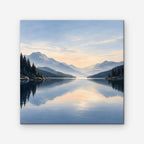 Misty Lake Dawn Canvas Art - Square – Stretched Canvas Only on white background