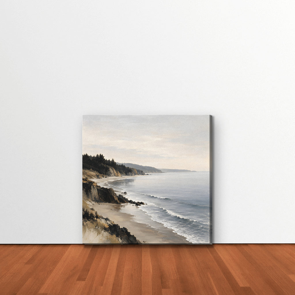 Misty Pine Coast Canvas Art - Square – Stretched Canvas Only in room setting