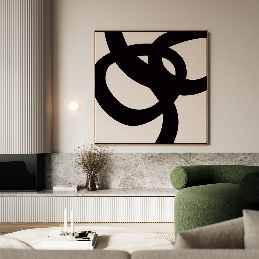 Ink & Ember – black abstract canvas wall art print by Aspire Prints