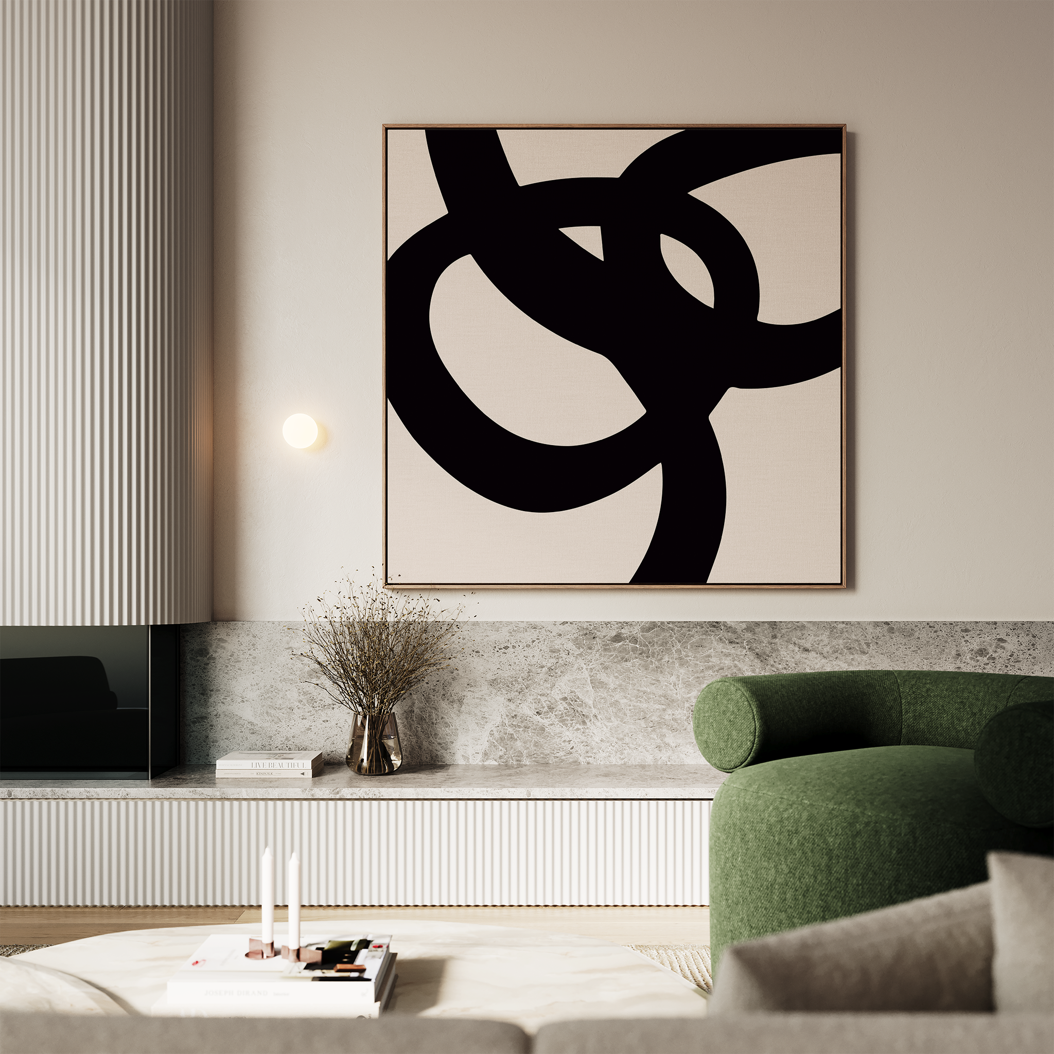 Ink & Ember – black abstract canvas wall art print by Aspire Prints