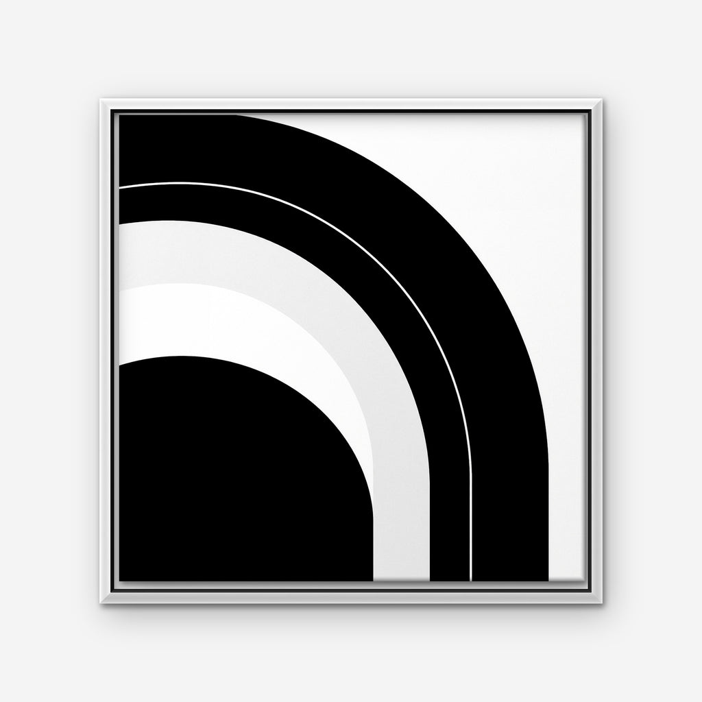 Monochrome Arc Canvas Art - Square – White Floating Frame on white background