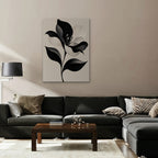 Monochrome Lily Canvas Art - Vertical – Stretched Canvas Only in room setting