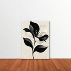 Monochrome Lily Canvas Art - Vertical – Stretched Canvas Only in room setting