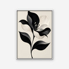 Monochrome Lily Canvas Art - Vertical – White Floating Frame on white background