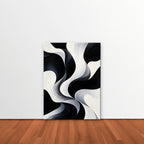 Monochrome Swirl Canvas Art - Vertical – Stretched Canvas Only in room setting