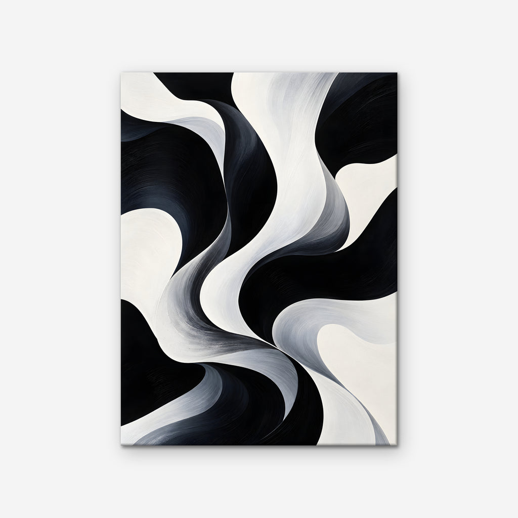 Monochrome Swirl Canvas Art - Vertical – Stretched Canvas Only on white background