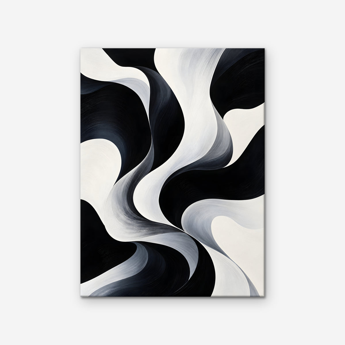Monochrome Swirl Canvas Art - Vertical – Stretched Canvas Only on white background