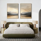 Whispering Peaks Diptych – Set of 2 Canvas Prints set of 2 – earthy brown landscape canvas wall art by Aspire Prints