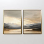 Whispering Peaks Diptych – Set of 2 Canvas Prints set of 2 – earthy brown landscape canvas wall art by Aspire Prints
