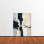 Navy and Cream Abstract Canvas Art - Vertical – Stretched Canvas Only in room setting