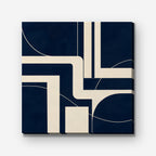 Navy and Cream Lines Canvas Art - Square – Stretched Canvas Only on white background