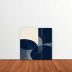 Navy Circles Canvas Art - Square – Stretched Canvas Only in room setting