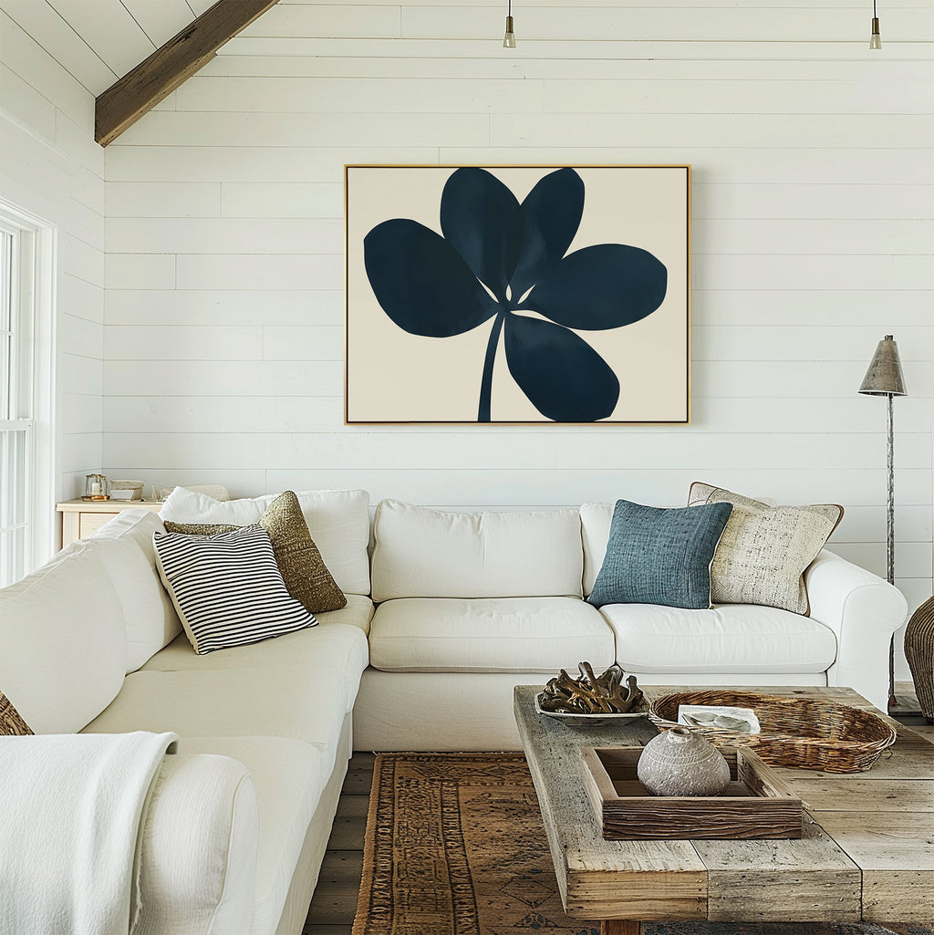 Ink & Ivory Botanical Hush – blue botanical canvas wall art print by Aspire Prints