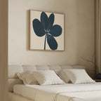 Midnight Trefoil – blue botanical canvas wall art print by Aspire Prints