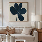 Midnight Trefoil – blue botanical canvas wall art print by Aspire Prints