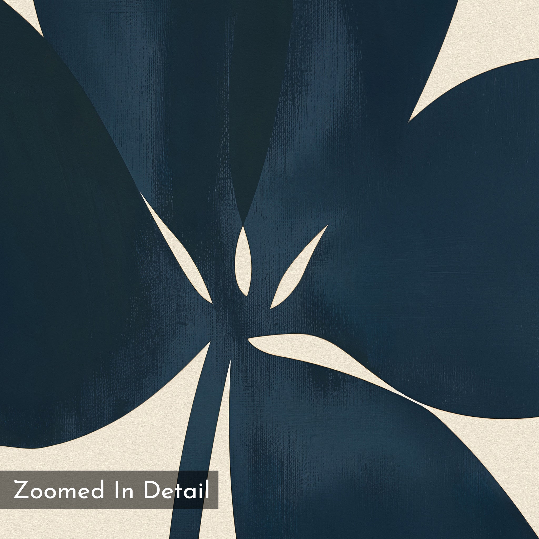 Midnight Trefoil – blue botanical canvas wall art print by Aspire Prints