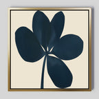 Midnight Trefoil – blue botanical canvas wall art print by Aspire Prints