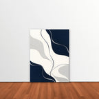 Navy Flow Canvas Art - Vertical – Stretched Canvas Only in room setting