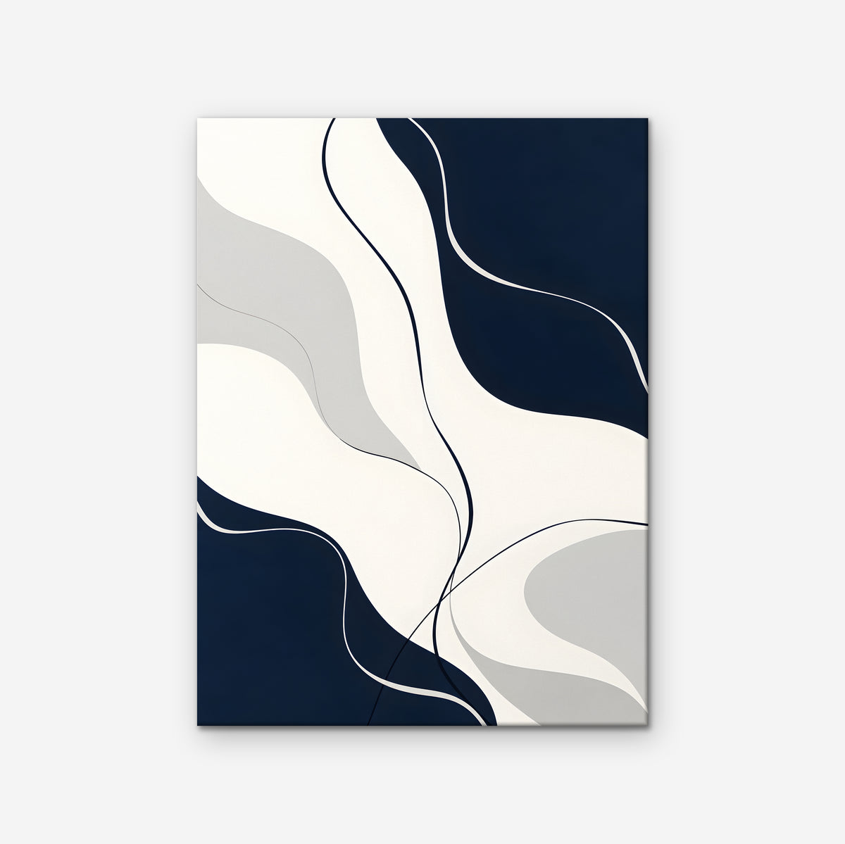 Navy Flow Canvas Art - Vertical – Stretched Canvas Only on white background