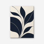 Navy Leaf Stems Canvas Art - Vertical – Stretched Canvas Only on white background