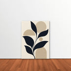 Navy Leaves and Arches Canvas Art - Vertical – Stretched Canvas Only in room setting