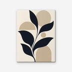 Navy Leaves and Arches Canvas Art - Vertical – Stretched Canvas Only on white background