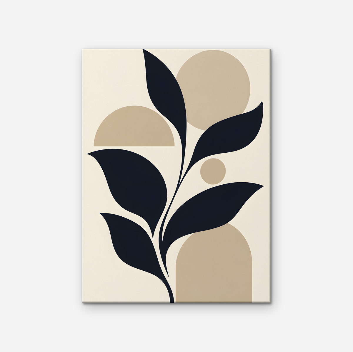 Navy Leaves and Arches Canvas Art - Vertical – Stretched Canvas Only on white background