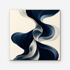 Navy Ribbon Waves Canvas Art - Square – Stretched Canvas Only on white background